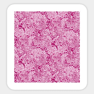 Hot Pink Brushed Flowers Sticker